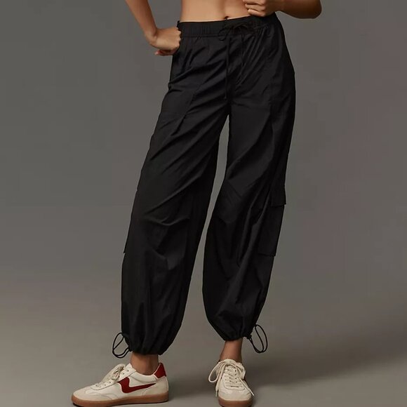 Anthropologie Daily Practice Base Jump Parachute Pants in Black Size XS NWT - Picture 1 of 12